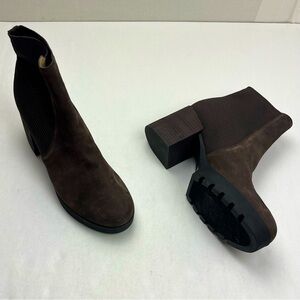 Eileen Fisher Farrah Heel Boot Chocolate Brown Nubuck Womens Size‎ 8.5 NWOT